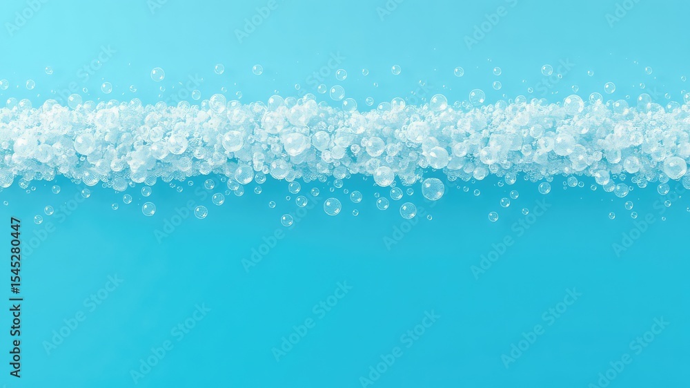 Aufkleber abstract arrangement of transparent spheres against an azure backdrop, creating a sense of floating 