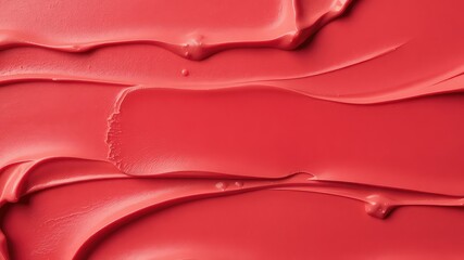 Abstract coral colored creamy texture with flowing pattern for background, makeup, or artistic element.