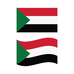Sudan Flag Icon Set Vector Design.