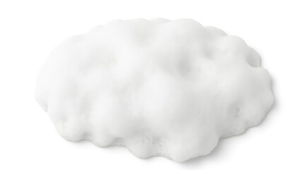 Fototapeta premium A fluffy, white mass of bubbly foam is isolated against a bright, clean backdrop, ready for product showcase