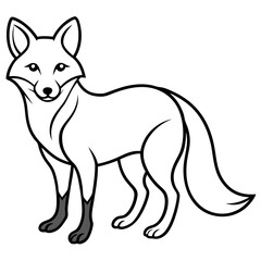 Fox line art vector