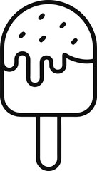 Stick Ice Cream  Outline vector illustration on white background