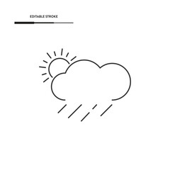 Sunny And Rainy Weather Icon Vector Design.