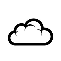 A minimalist black and white illustration of a stylized cloud with a thick outline on white background