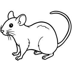 Mouse line art vector
