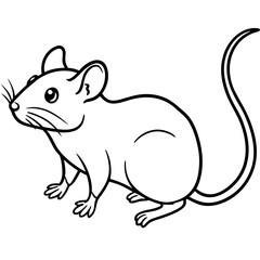 Mouse line art vector