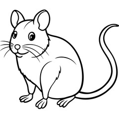 Mouse line art vector