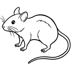 Mouse line art vector