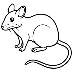 Mouse line art vector