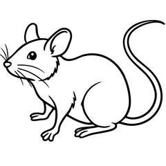 Mouse line art vector