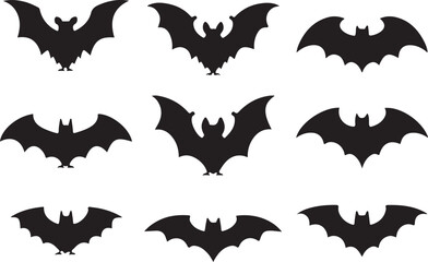 Set of funny cartoon spooky vector illustration.  Halloween vector icon set