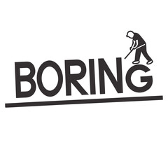 Boring Typography Text Style Vector Illustration