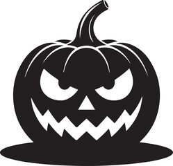 Halloween pumpkin icons with spooky faces