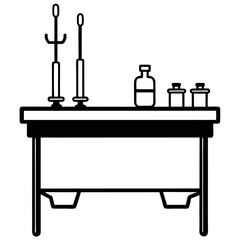 Sterile Surgical Tools on Black Tabletop medical instruments