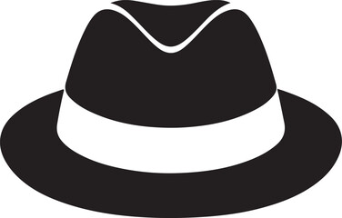 Set of black and white hat icons including top hats and classic styles vector illustration