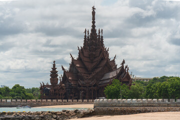The Sanctuary of Truth wooden temple in Pattaya, Thailand