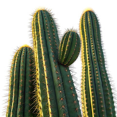 Naklejka premium Three cereus cactus plants isolated on transparent background