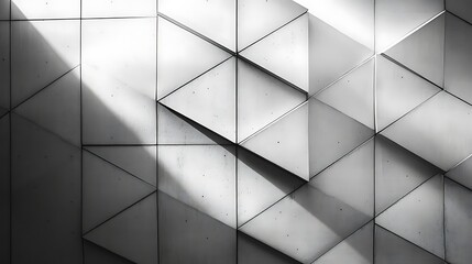 Geometric Concrete Wall with Sunlight.