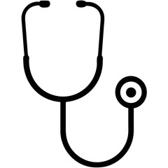 medical stethoscope icon, Stethoscope black silhouette vector