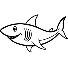Shark line art vector