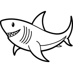 Shark line art vector