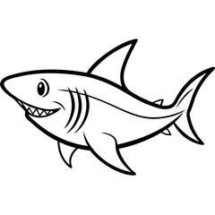 Shark line art vector