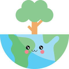 Tree Illustration for Earth Day Concept