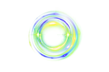 Abstract colorful swirls resembling a portal or energy vortex against black background