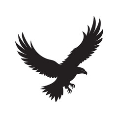 Eagle Silhouette Flying Bird Vector Art