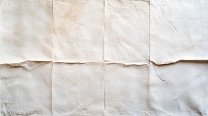 Folded, aged, cream-colored cloth.  Light stains visible