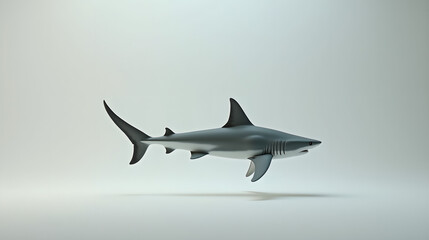 Fototapeta premium Shark suspended in minimal floating space 
