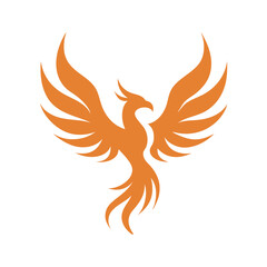 Naklejka premium Phoenix Rising Fire Flame Silhouette Art