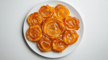 Malpua indian sweet dish in plate on white background