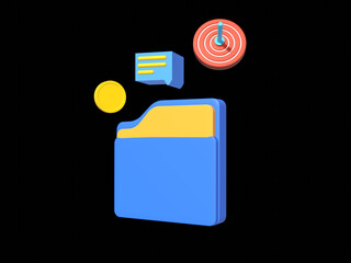 Wallet with coins icon. 3d simple render illustration on pastel background. Business, finance, banking and investment concept. 3d vector icon. Cartoon 