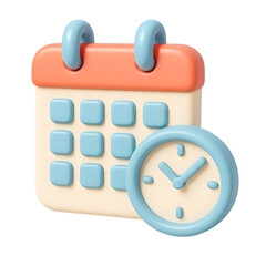 Obraz premium Efficient Time Management Calendar and Clock 3D Render