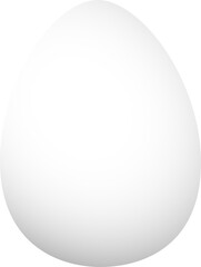 3d egg with black and white gradient on PNG background.