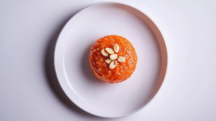 Carrot sweet in plate on white background