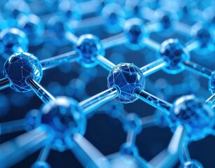Abstract Blue Network of Nodes with Clarity and Sharp Details