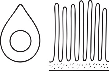 Diagram of a Cell and Villi Structure Depicting Intestinal Lining with Increased Surface Area for Absorption