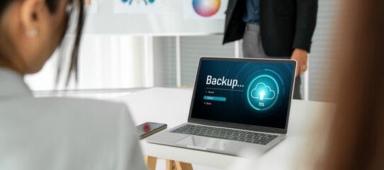 Backup Storage Data Internet Technology Business concept. Database storage cloud technology file...