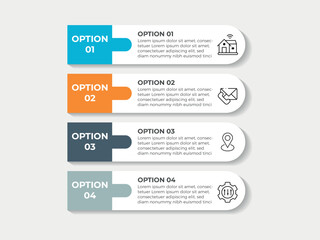 Charity and Donation Infographic Template. Line Icons Design with Numbers 4 Options or Steps. Infographic Design for Workflow Layout, Diagram, Annual Report, Web Design etc.