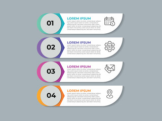 Business infographics template. timeline with 4 steps, options. can be used for workflow diagram, info chart, web design. vector illustration.