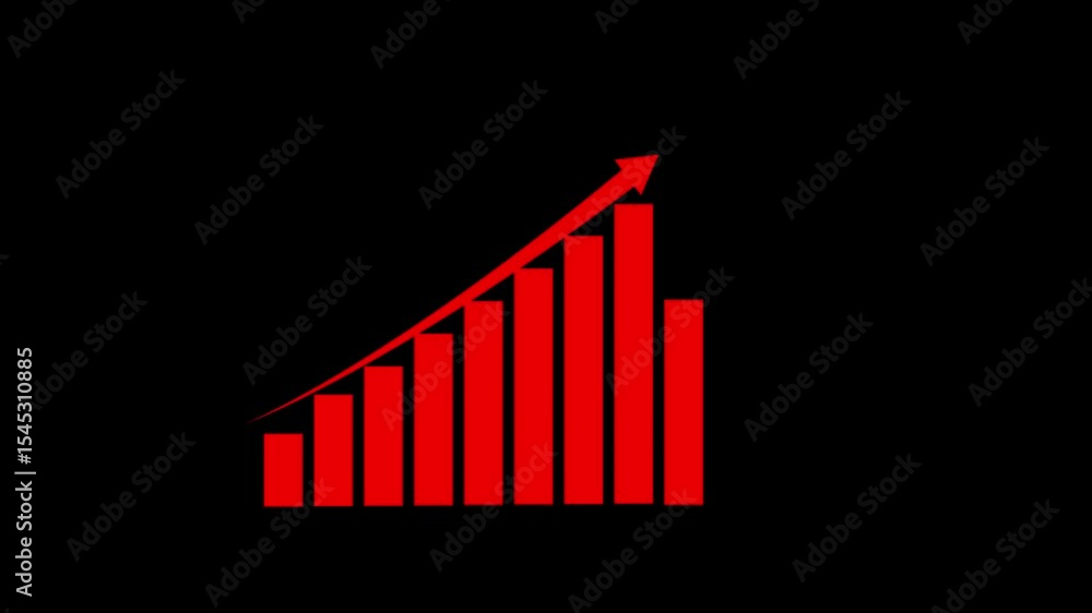 Poster business graph chart icon animation background. business growth concept in allusive graph chart show