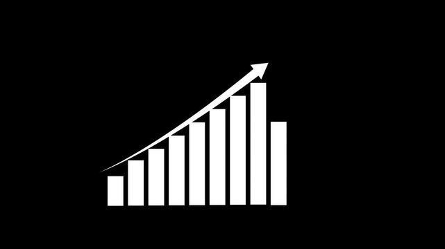 business graph chart icon animation background. business growth concept in allusive graph chart showing marketing sales profit.