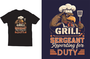 Grill Master Funny Cooking T Shirt Design