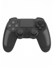 Realistic black console game controller. 3d rendering isolated on white background. game, buttons, entertainment, joy, pad, play, player, realistic, three-dimensional, video, virtual, wireless, 