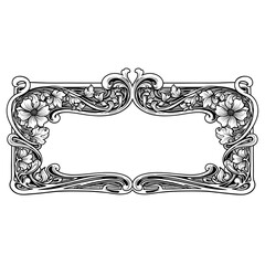 Ornate decorative frame with floral and vine-like design elements.