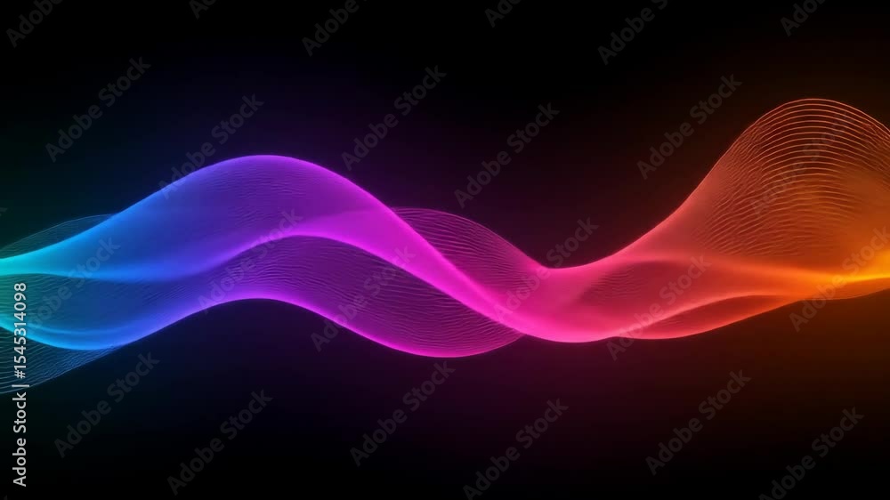 Poster abstract colorful wave animation - a vibrant, flowing wave of light transitions smoothly through a s