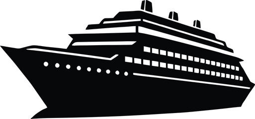 cruise ship icon, cruise ship silhouette vector illustration