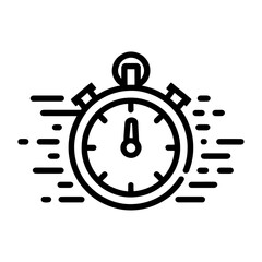 Speed, Time Management, Efficiency, Stopwatch Icon,  Urgent Deadline  Vector Illustration for Projects, Websites, and Applications
